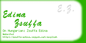 edina zsuffa business card